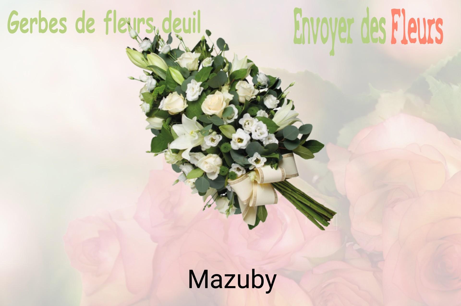Gerbe de fleurs de deuil livrée à Mazuby